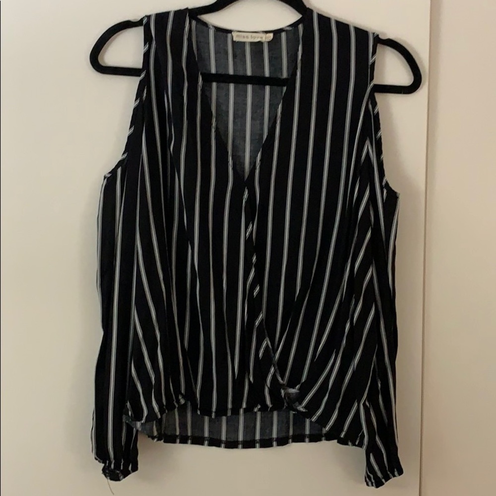 Black and white striped top